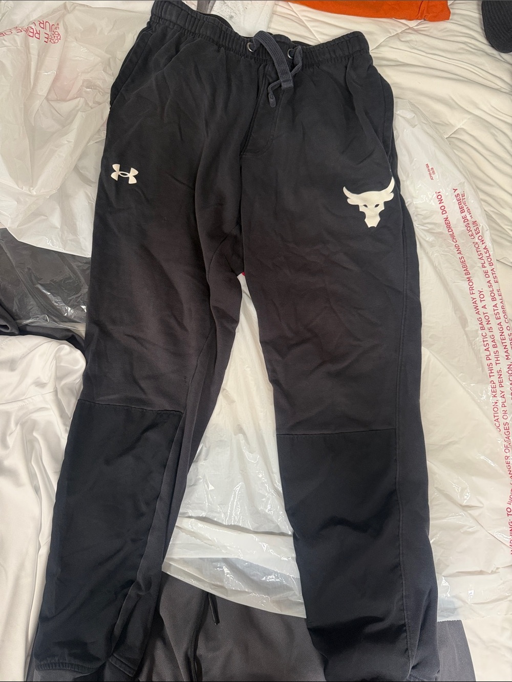 Under Armour Black Kids' Athletic Joggers with White Logos